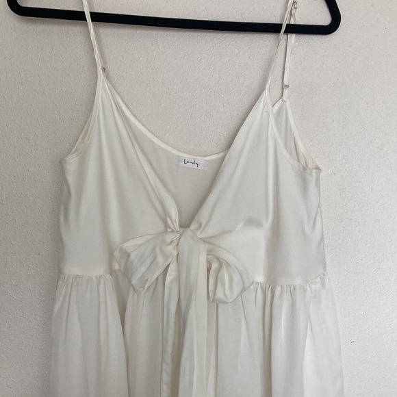 Lonely Off-white Strap Tie back Midi Dress Size 8 - Picture 4 of 11
